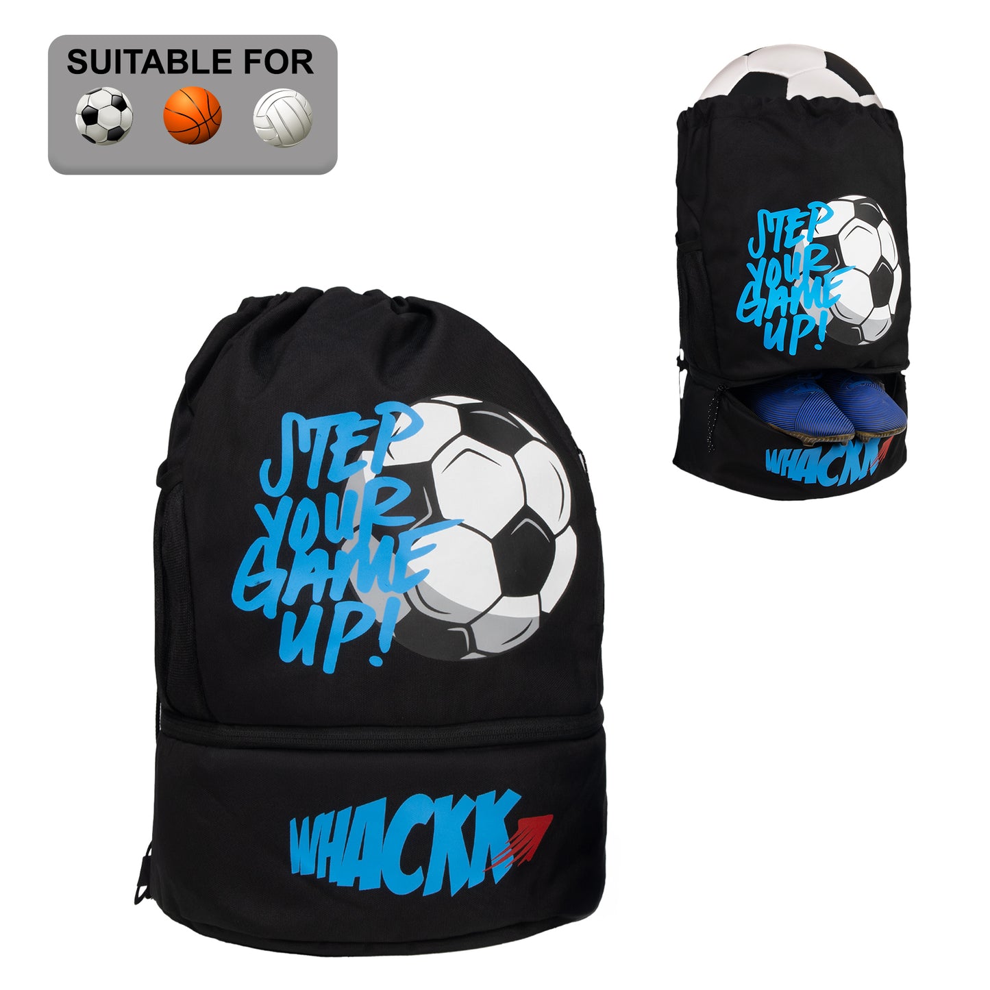 Blitz Soccer Basketball Volleyball Kit Bag 21L Black