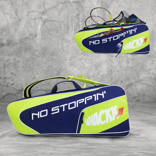 Connor Navy Blue Green Printed 52L Tennis Badminton Squash Equipment Cover Kit Bag 3 Big Compartments 4T 8B Racket | Backpack & Duffel