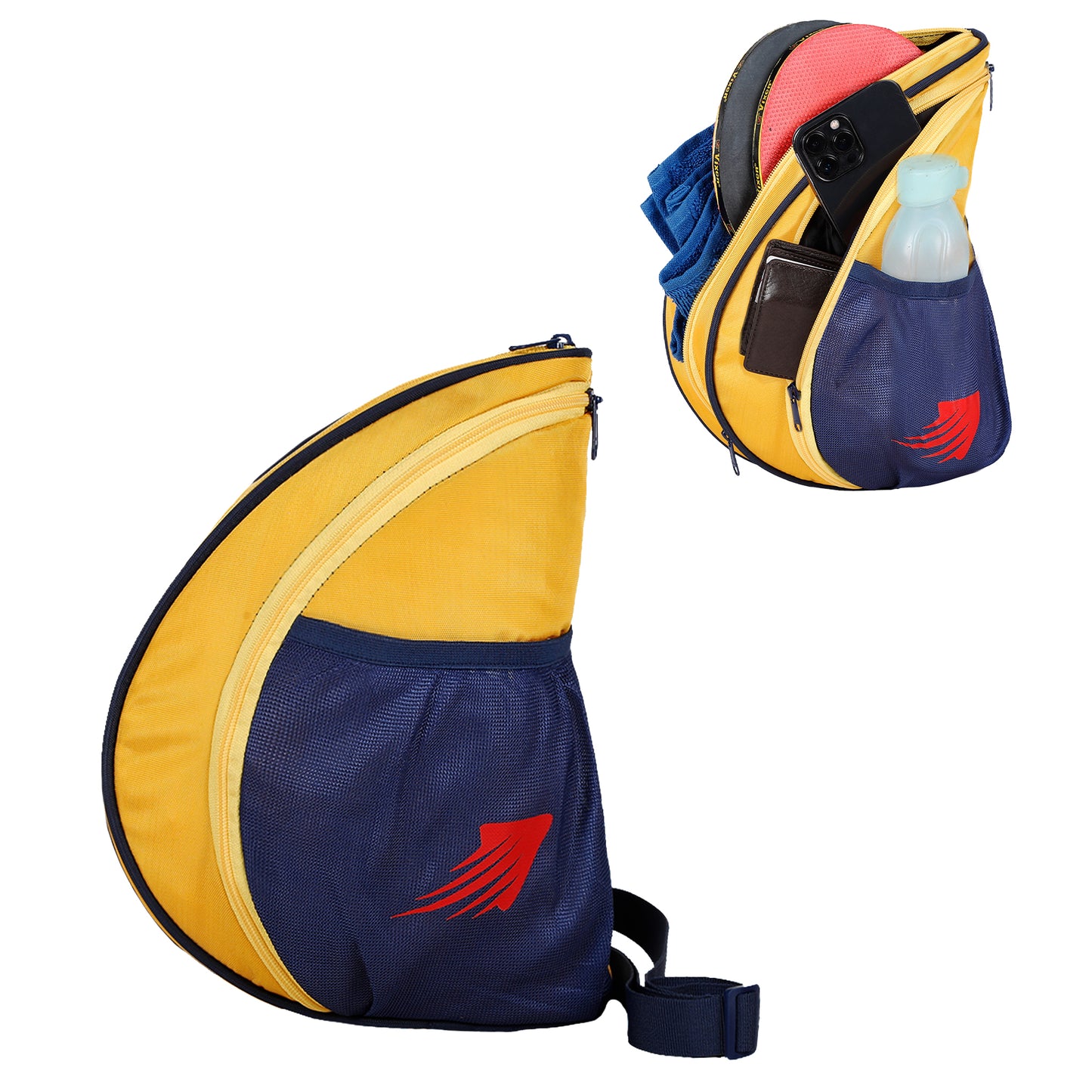 Twirl 5L Yellow| Unisex Table Tennis Equipment Bag | Tennis Case | Racket Case | TT Bag Cover |Ping Pong Paddle Case|Case Bag Double-Sided |Professional |Bat Protector Pouch |Travel