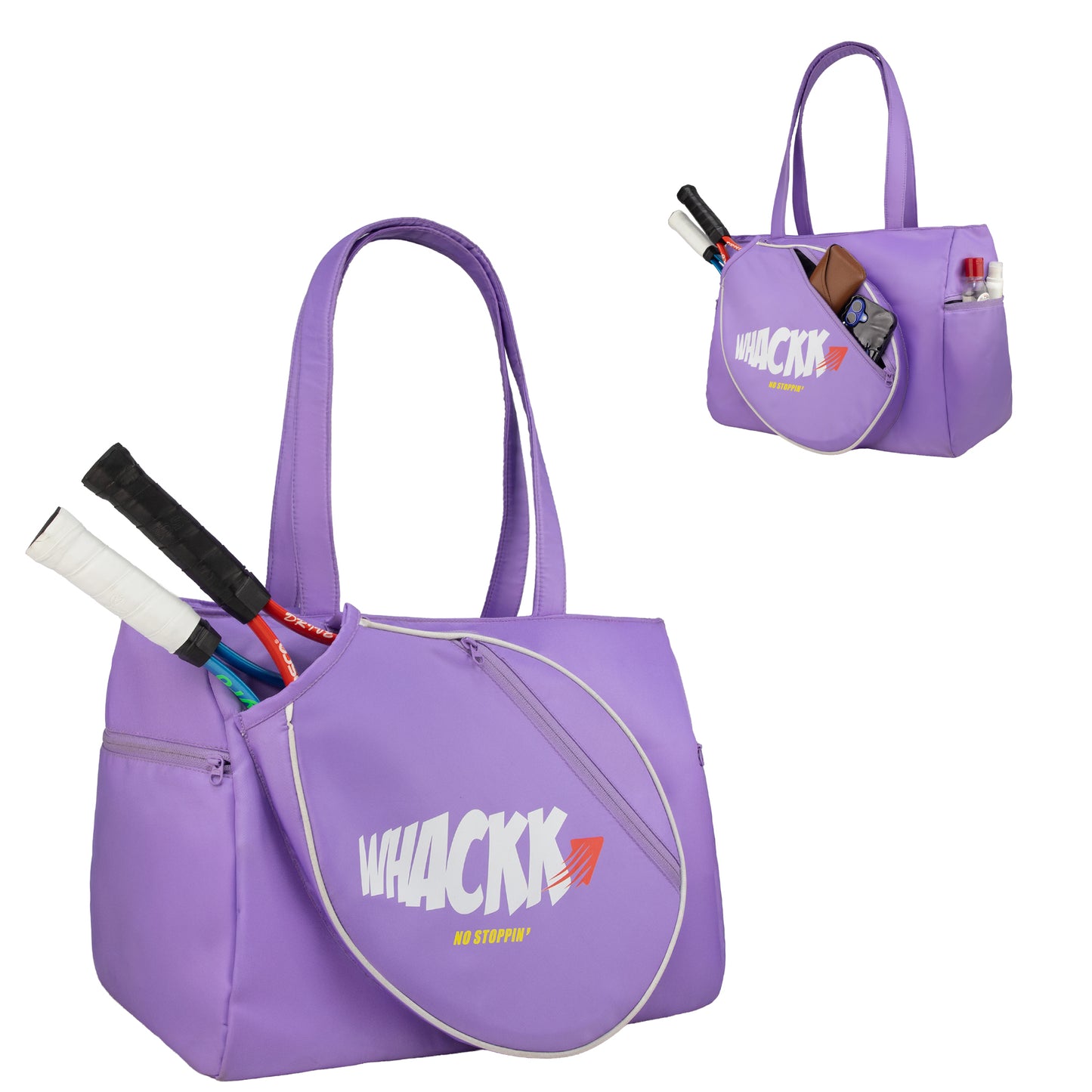 Whackk Graff Lavender Racket Sport Bagpack for Women | Stylish Sports Tote with Racket Compartment, Shoe & Clothes Storage | Lightweight Durable Shoulder Bag for Racket Sport Players
