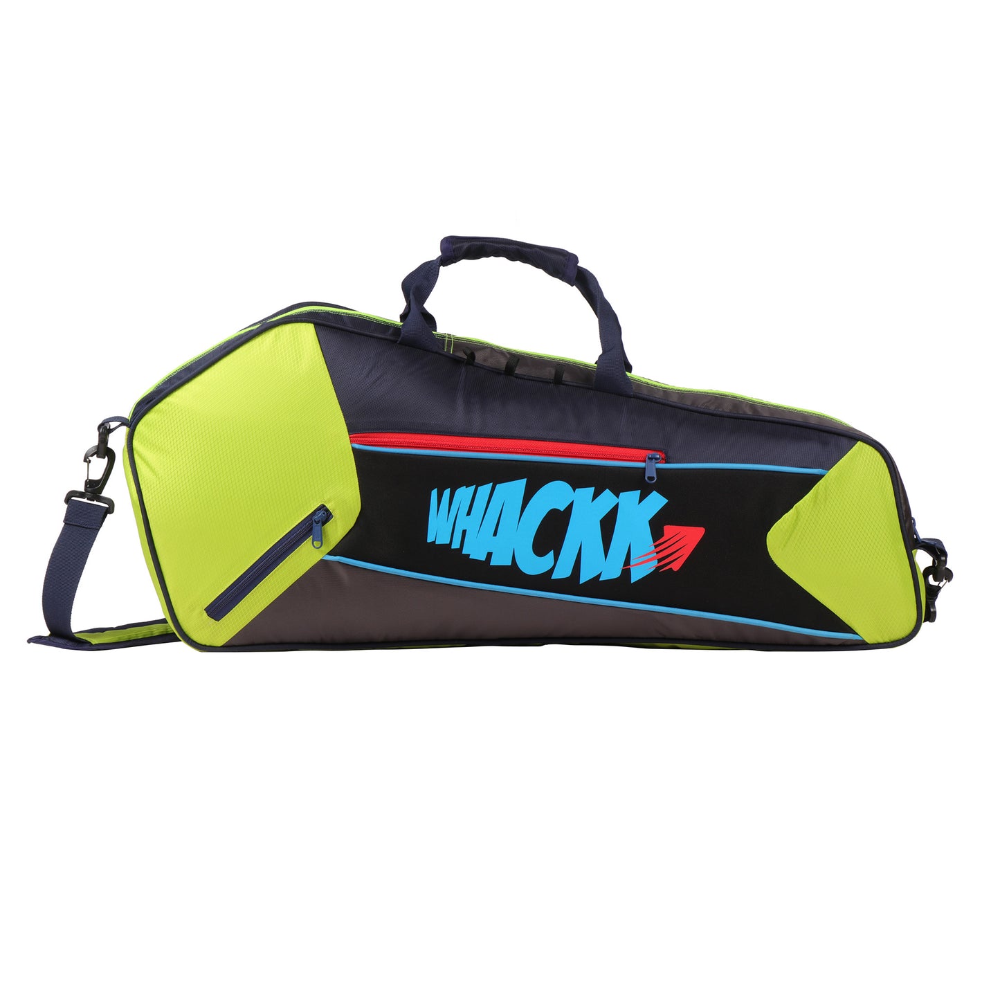 Break Point Navy blue F. Green Unisex Lightwieght Stylish Tennis Badminton Squash Shuttle Equipment Kit Bag Cover | Water Bottle & Mobile Pocket |Rackets Tennis-4 Squash-4 Badminton-8