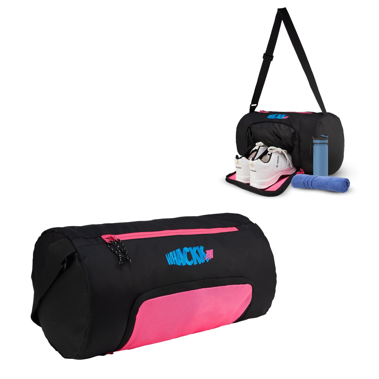 Track Pink 31L |Gym Bags |Fitness Bag|Sports Duffle|Multipurpose Carry Bag |Travel Duffel Bag|Adjustable Strap|Air Ventilated pocket for shoes|Unisex|Lightweight|Sports Kit|Kitbag