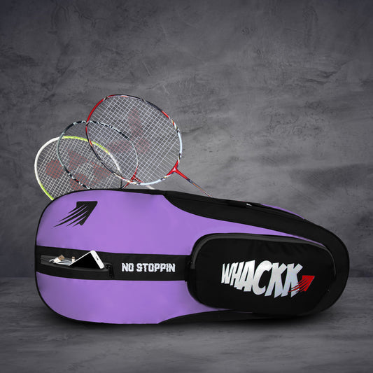 Drive 27L Lavender| Unisex Lightwieght Tennis Badminton Squash Equipment Cover Kit Bag Shoe Pocket | Air Ventilated Pocket for Wet Clothes | 4T 6B Racket | Backpack & Duffel