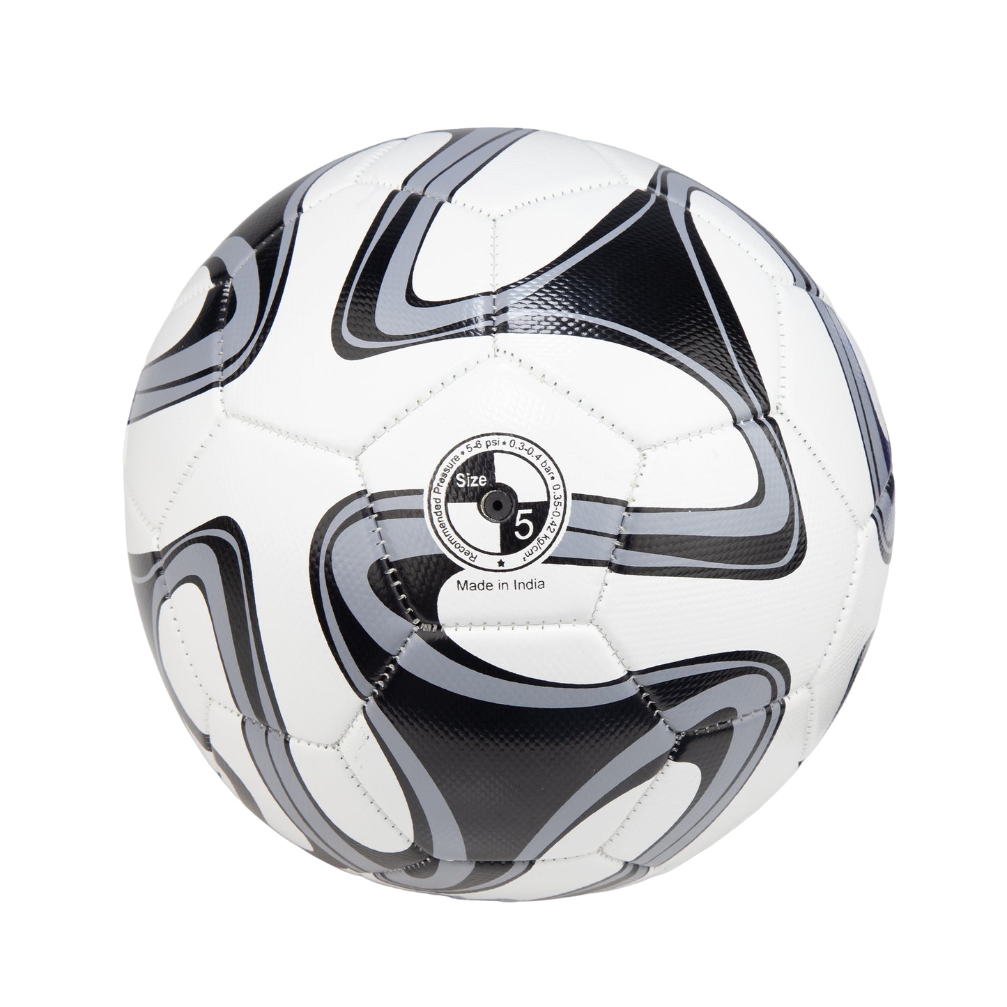 Whackk Pele Black & White Football (Size 5) – 32-Panel Durable PVC Ball