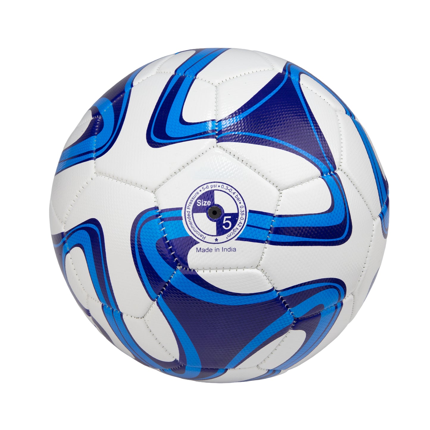 Whackk Pele Blue & White Football (Size 5) – 32-Panel Durable PVC Ball
