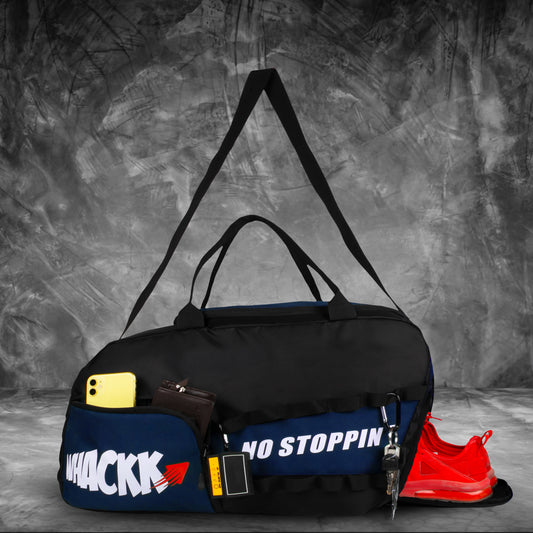 Arnold Blue Black 40L |Gym Fitness Sports Workout Training Sports Travel Duffle Bag with Separate Shoe Pocket | Wet Dry Pocket | Multipurpose |Unisex | Lightweight | Kitbag |for Men Women