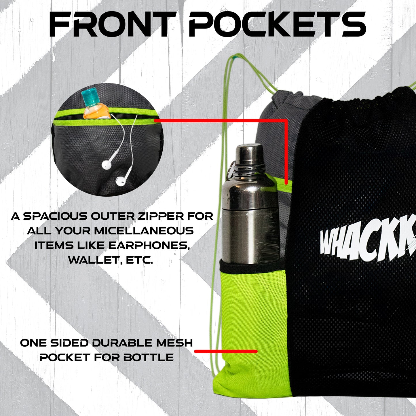Joss Gym Swimming Bag 9L Black Green