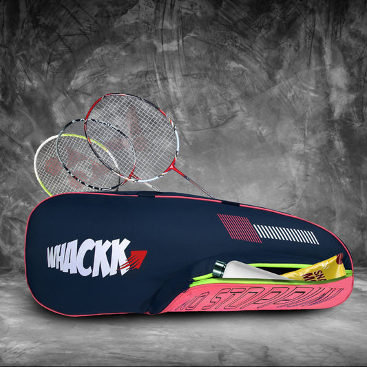Rally Pink Navy |Unisex Lightwieght Stylish Tennis Badminton Squash Shuttle Equipment Kit Cover Bag |2 Spacious Compartments|Backpack & Duffel Racket Tennis-4 Badminton-6