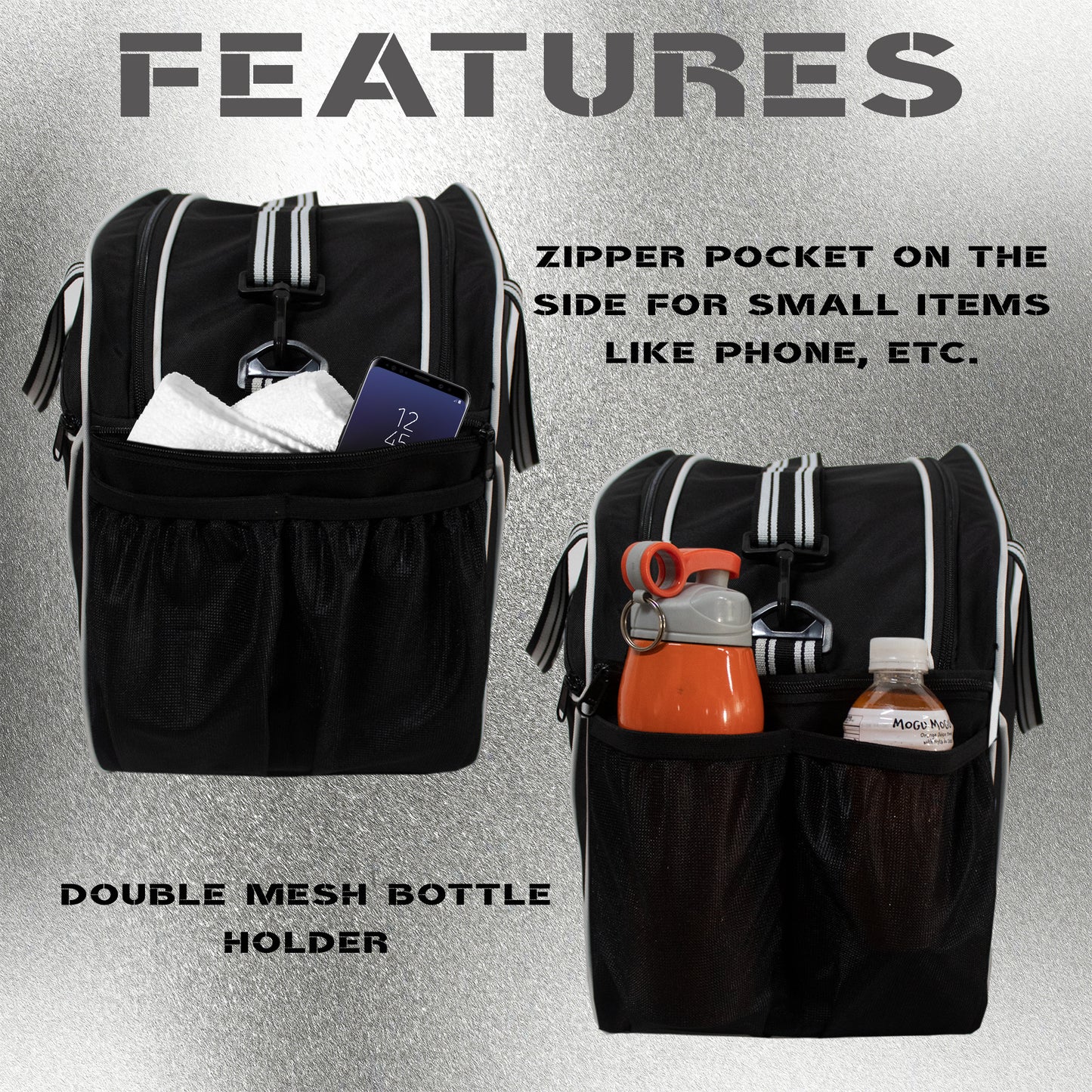 Flip Senior Black 33L|Skating/Gym/Sports/Travel/Bag|Inline Roller Equipment Bag|Quad Ice Skates Kit|Kitbag|Easy Access Pocket|2 Bottle Holders|Compartment Fits in Helmet & Skates 11"