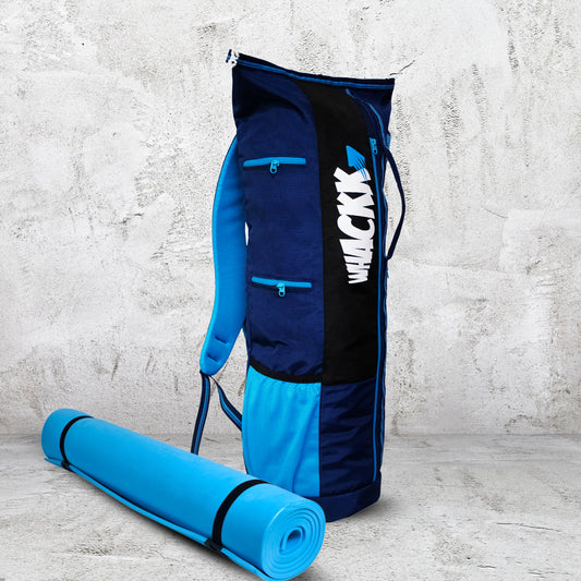 Brute Navy Blue Black Unisex Yoga Aerobics Gym Mat Bags Air Ventilated Pocket for Shoes, Front & Top Open, Carry Way with 3-Way Options i.e. Backpack, Holdall or with a Loop