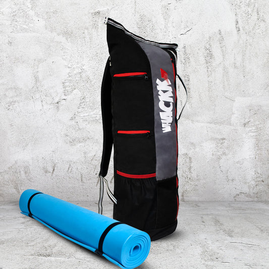 Brute Black Grey Red Unisex Yoga Aerobics Gym Mat Bags Air Ventilated Pocket for Shoes, Front & Top Open, Carry Way with 3-Way Options i.e. Backpack, Holdall or with a Loop