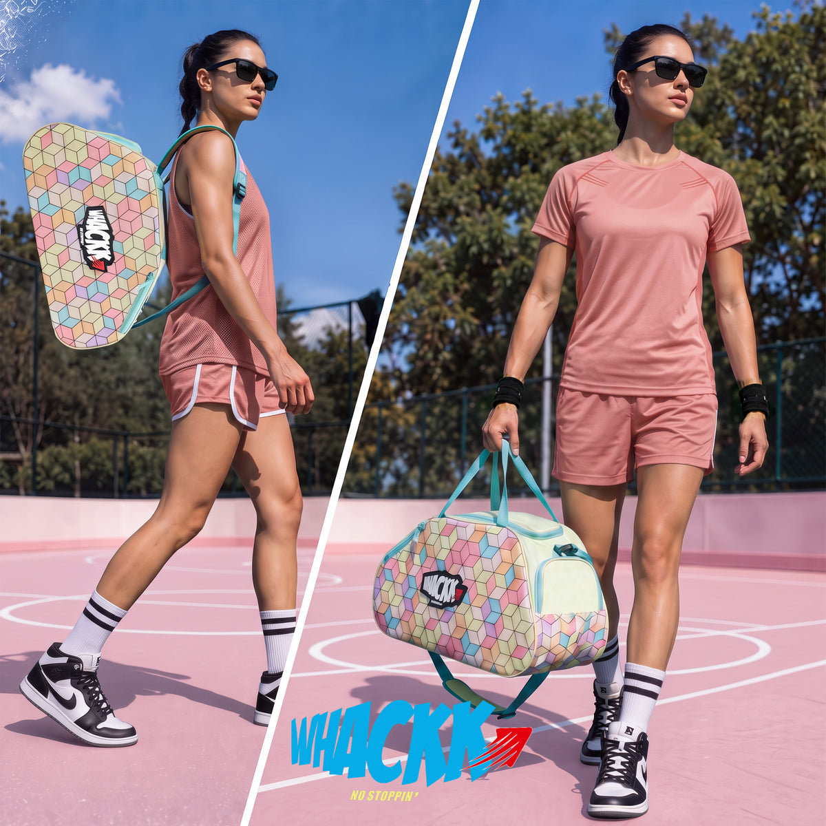 WHACKK Spin 2.0 Barbie 38L Skating Bag Printed | 3-Way Carry Skate Backpack, Duffle & Shoulder Bag with Helmet Pocket | Padded Roller Skate Bag for Adults
