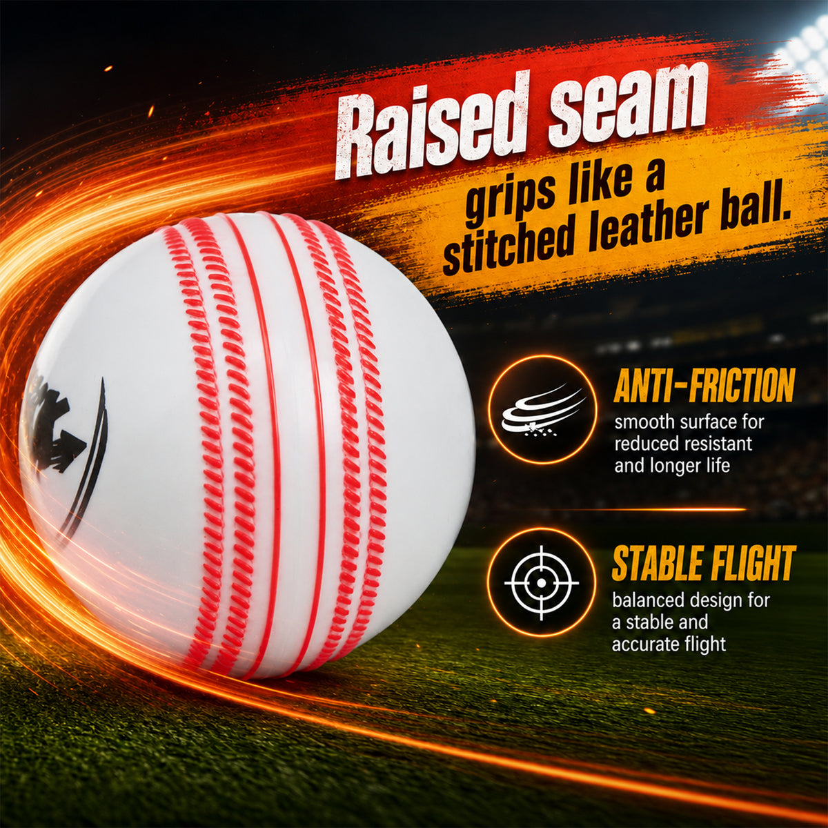 WHACKK I10 T-20 Wind Ball 72MM 120GMS White | Synthetic Practice Cricket Balls | Swing Balls for Match, Training, Indoor, Outdoor & Street Cricket