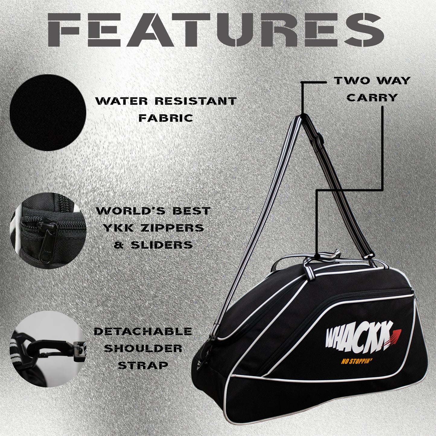 Flip Senior Black 33L|Skating/Gym/Sports/Travel/Bag|Inline Roller Equipment Bag|Quad Ice Skates Kit|Kitbag|Easy Access Pocket|2 Bottle Holders|Compartment Fits in Helmet & Skates 11"