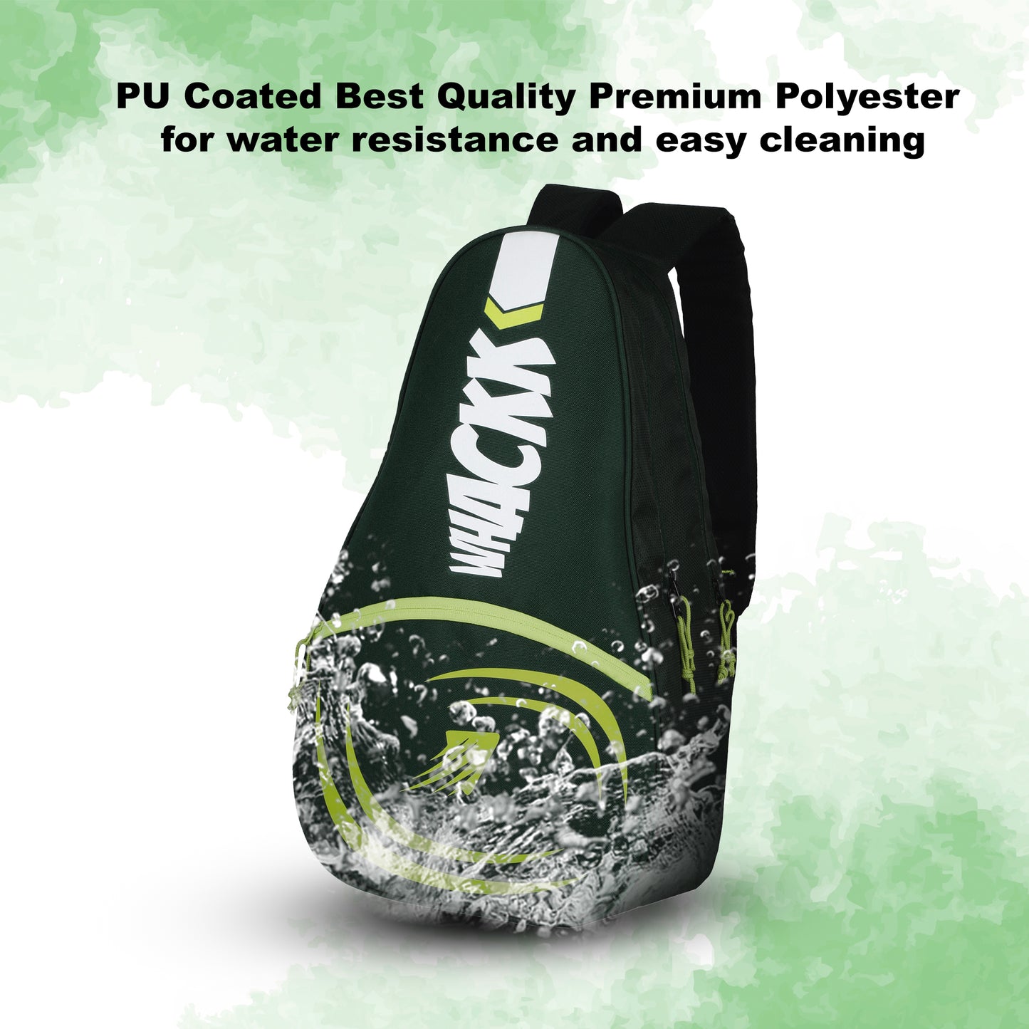 Ace Green 28L Unisex Lightweight Stylish Tennis Badminton Squash Equipment Kit Bag |Shuttle Bag |Shoe Pocket|Backpack Style|Spacious Storage Compartment|Rackets Tennis-6 Badminton-8