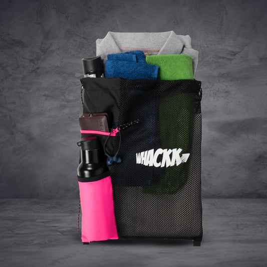 Joss 9L Pink Grey |Sports Bag|Swimming Equipment Bags|Netball Bags|Dry Bags|Drawstring Bag for Shoes & Clothes|Sports Gear|Accessory Pocket |Gym Bag |Tuition Bag|1 Bottle Holder