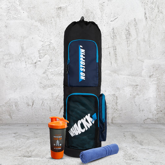 Mudra Black NVY 7L Meditation Yoga Aerobics Exercise Gym Mat Carrier Bag Mat Cover Bag 2 Easy Access Pockets Net Pocket 1 Bottle Holder Adjustable Shoulder Strap Drawstring Opening for Men Women