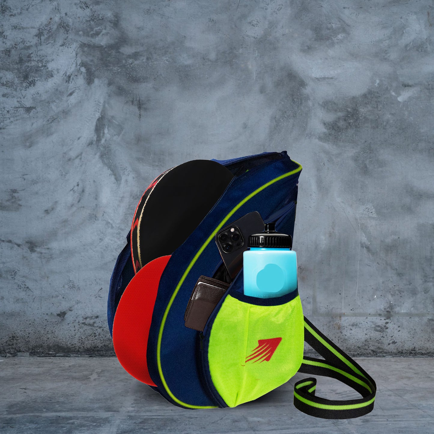 Twirl 5L Navy Blue Green| Unisex Table Tennis Equipment Bag | Tennis Case | Racket Case | TT Bag Cover |Ping Pong Paddle Case|Case Bag Double-Sided |Professional |Bat Protector Pouch |Travel