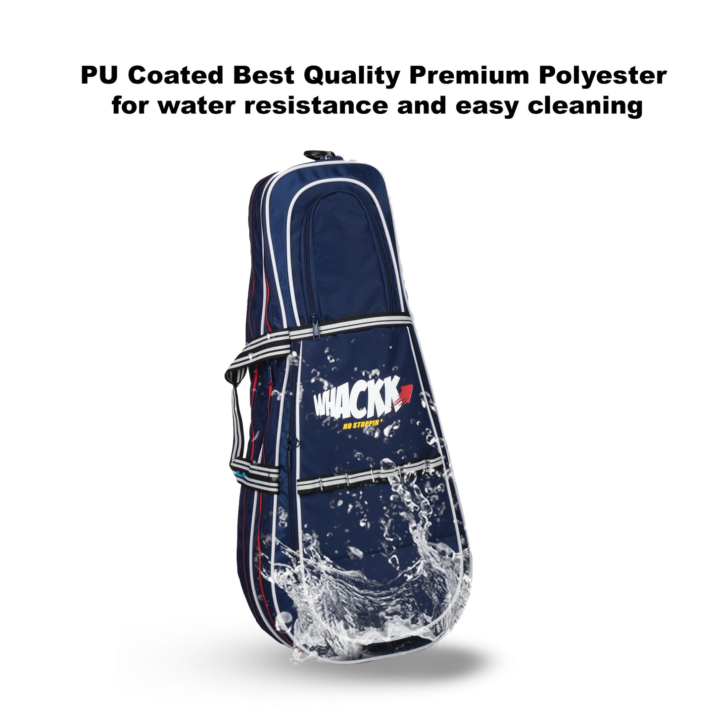 Smash 37L Navy| Unisex Lightweight Tennis Badminton Squash Equipment Cover Kit Bag Shoe Pocket | Air Ventilated Pocket for Wet Clothes | 4T 6B Racket | Backpack & Duffel