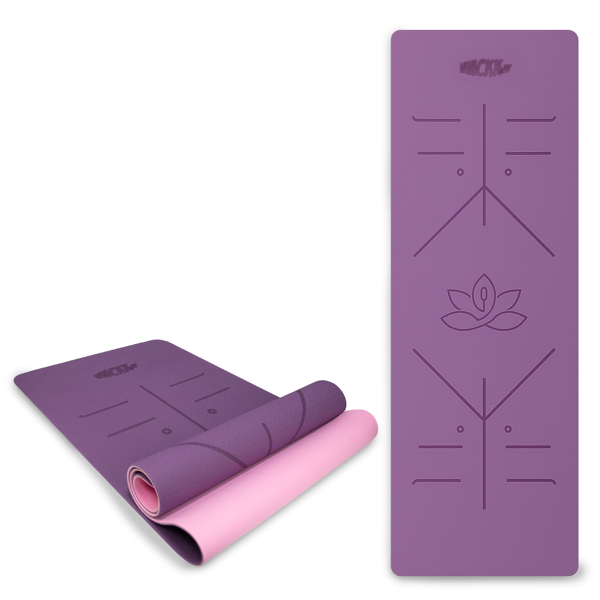 Alignment Yoga Mat Pink Purple 6mm – Whackk