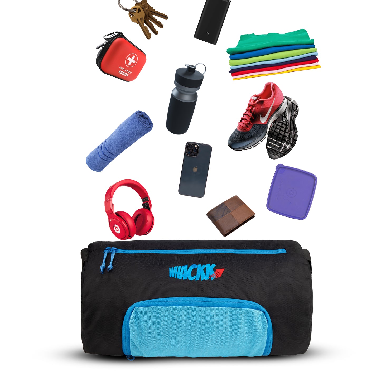 Track Blue 31L |Gym Bags |Fitness Bag|Sports Duffle|Multipurpose Carry Bag |Travel Duffel Bag|Adjustable Strap|Air Ventilated pocket for shoes|Unisex|Lightweight|Sports Kit|Kitbag