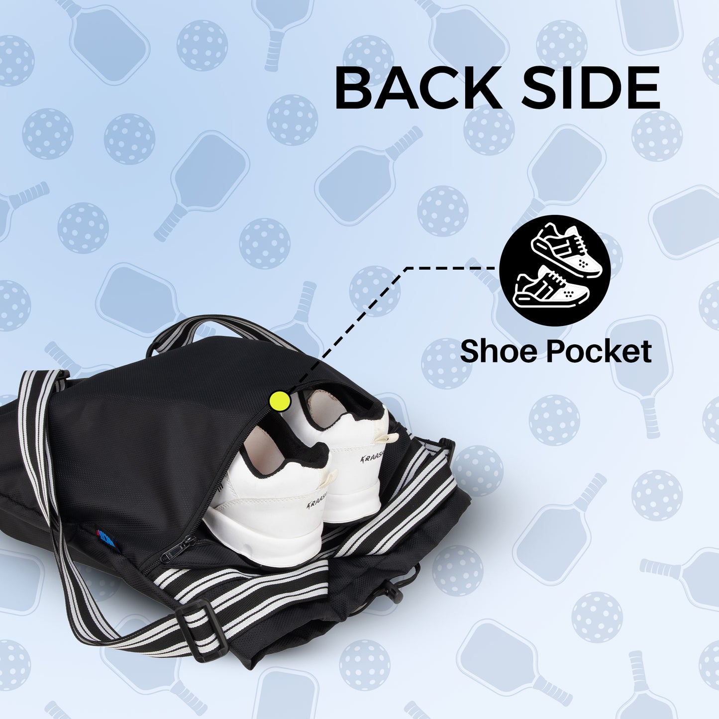 Dink Black Wildstone 8L Pickelball/ Table Tennis TT Bag Lightweight Unisex