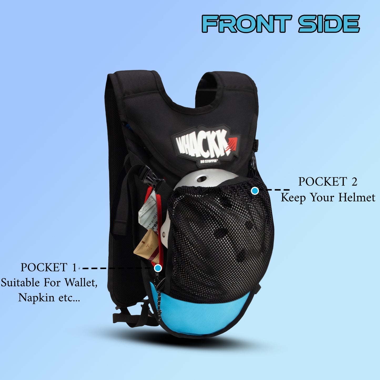 Aero Blue 5L Cycling Running Bag | Unisex Camping & Hiking | 2L Hydration Pouch Compartment Connecting Water ducts Pockets | Exercise & Fitness|