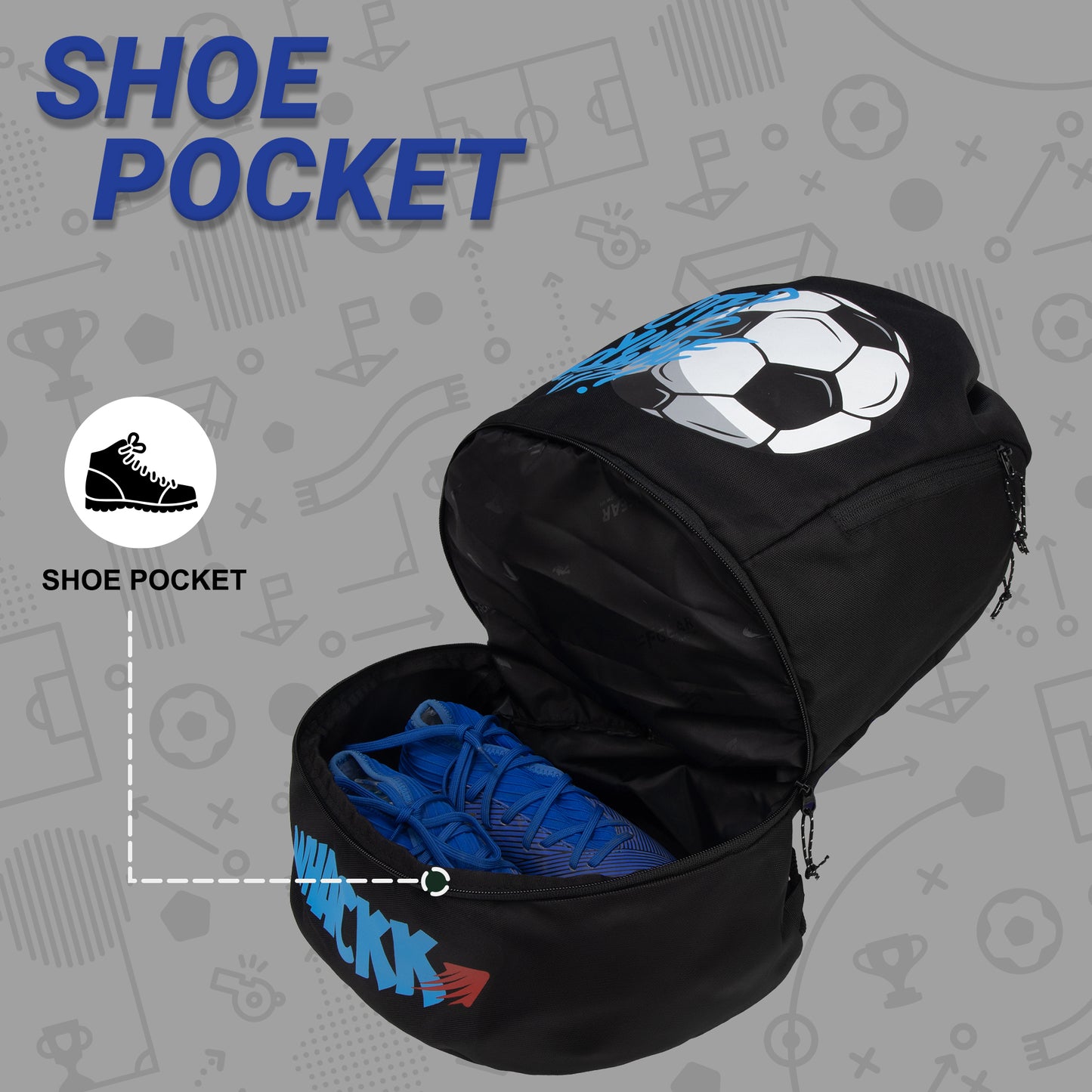 Blitz Soccer Basketball Volleyball Kit Bag 21L Black
