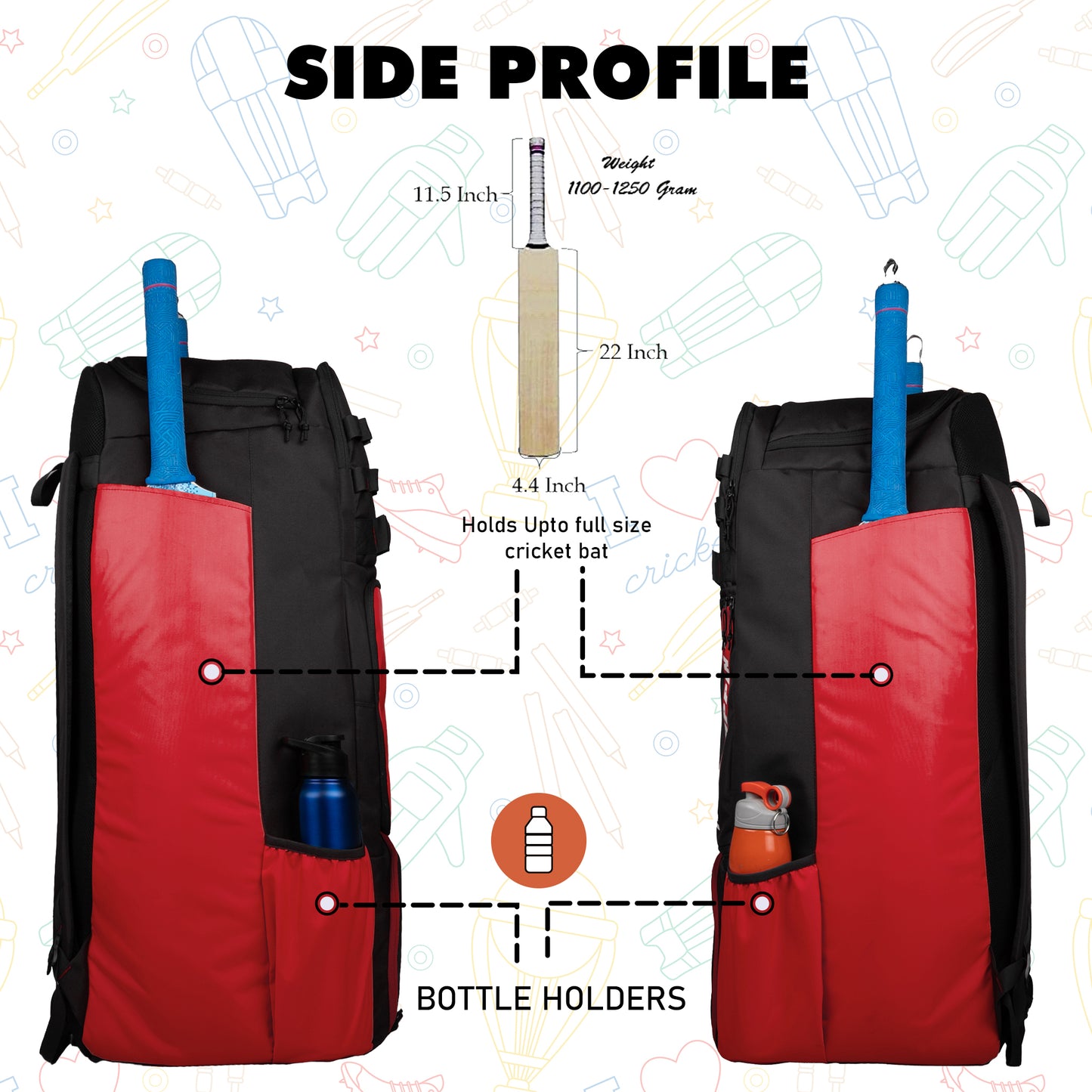 Condor Cricket Kit Bag 89L Red Black