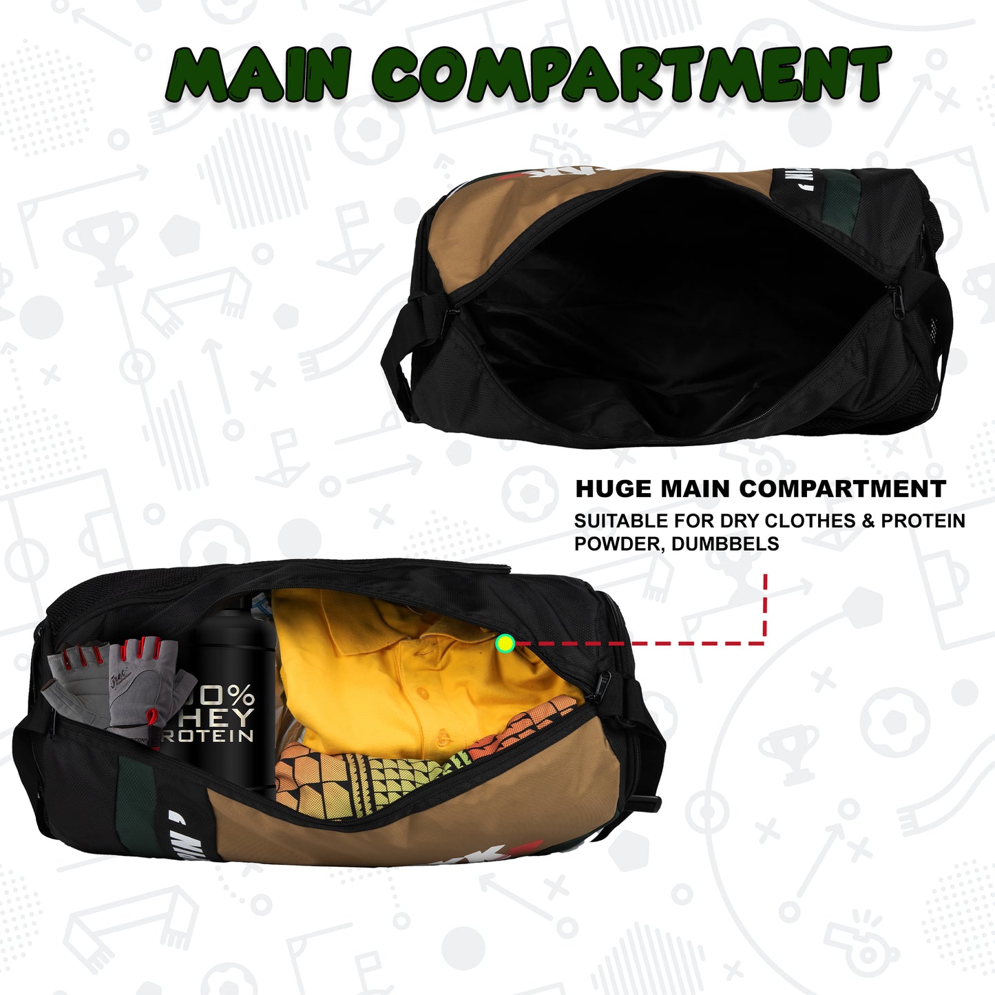 Armstrong Gym Bag 33L Black khaki