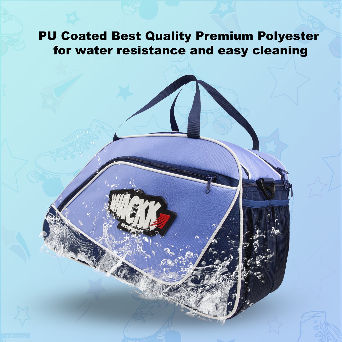 Flip Senior Lavender 33L|Skating/Gym/Sports/Travel/Bag|Inline Roller Equipment Bag|Quad Ice Skates Kit|Kitbag|Easy Access Pocket|2 Bottle Holders|Compartment Fits in Helmet & Skates 11"