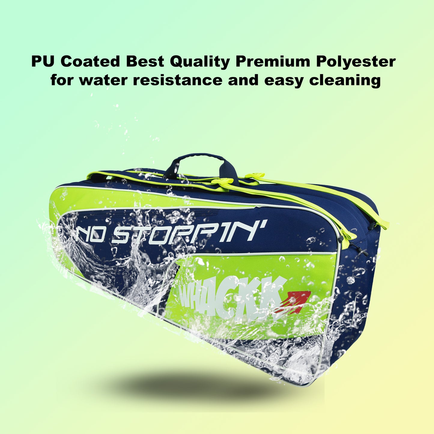 Connor Navy Blue Green Printed 52L Tennis Badminton Squash Equipment Cover Kit Bag 3 Big Compartments 4T 8B Racket | Backpack & Duffel