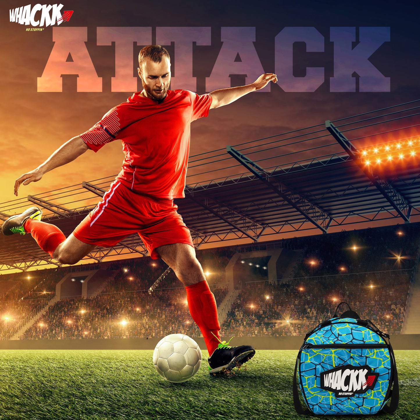 Attack R31 Soccer 12L Football Equipment Bags| Basketball Volleyball Bags |Adjustable Strap Backpack |Easy Access Pocket Mesh Bottle Holders | Ball Bag |Kitbag |Bag