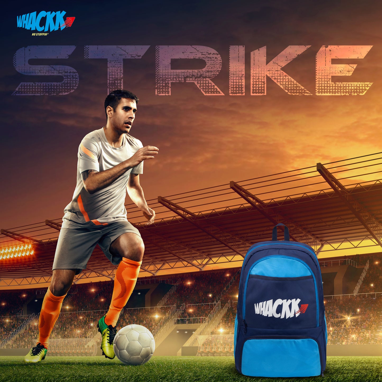 Strike Navy Blue 32L Football Basketball Volleyball Kitbag Shoe Ball Separate Pockets Equipment Bag Backpack| Soccer Bag| Boys Kids Adult Men| Mesh Shoe Ball Pocket| Bottle Holder| Easy Access Pocket Visit the WHACKK Store (Copy)