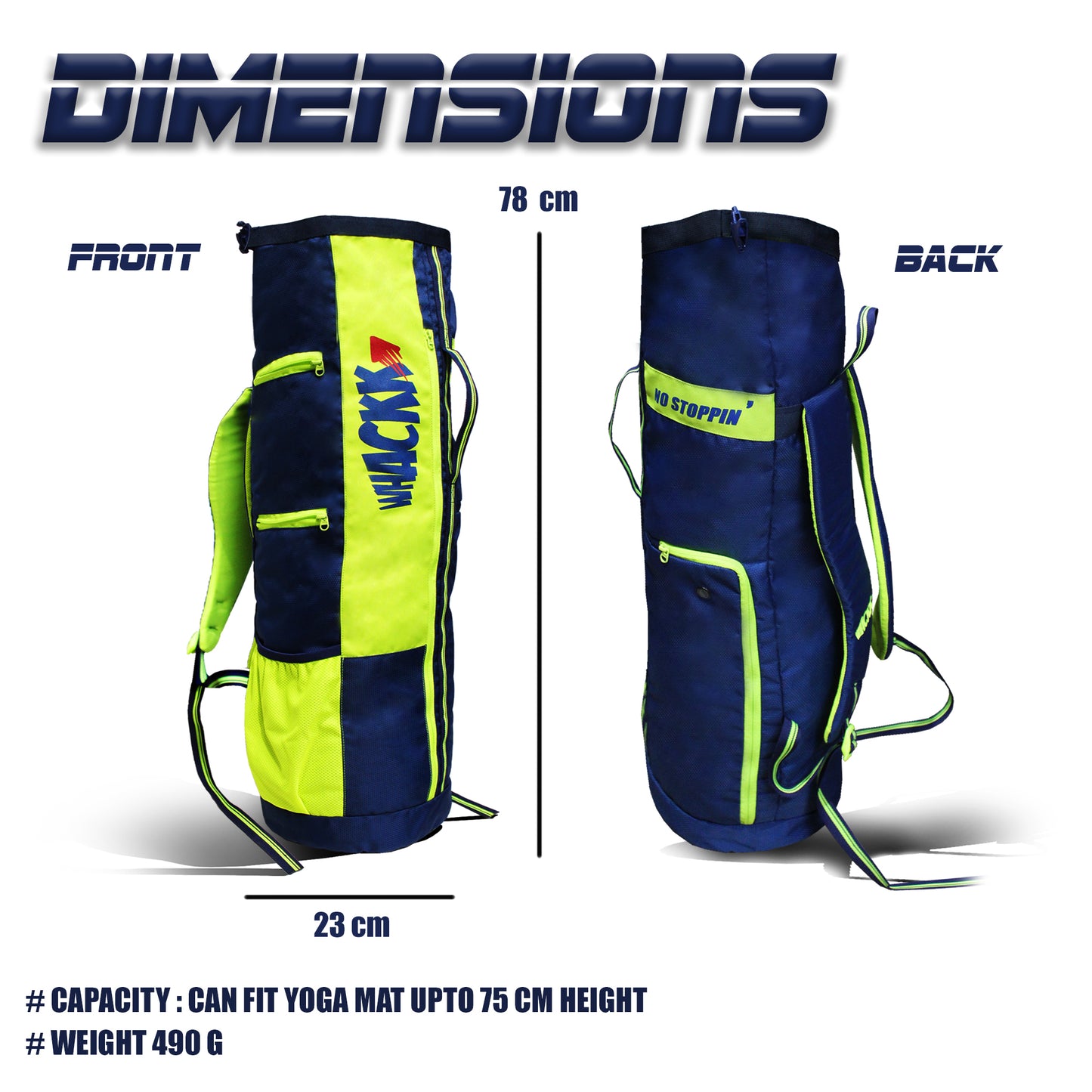 Brute Gym Yoga Exercise Fitness Bag 27L Navy Blue F.Green