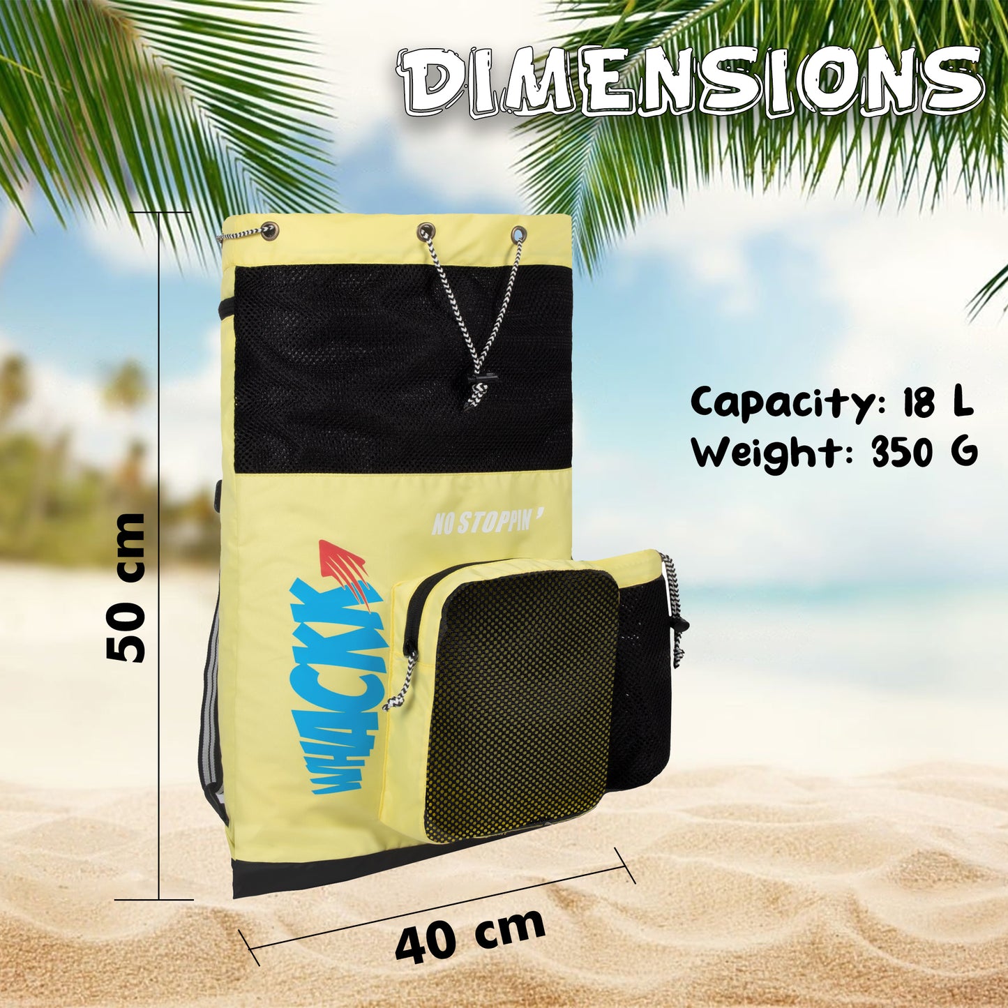Aqua Swimming Sport Kit Bag 18L Light Yellow Black