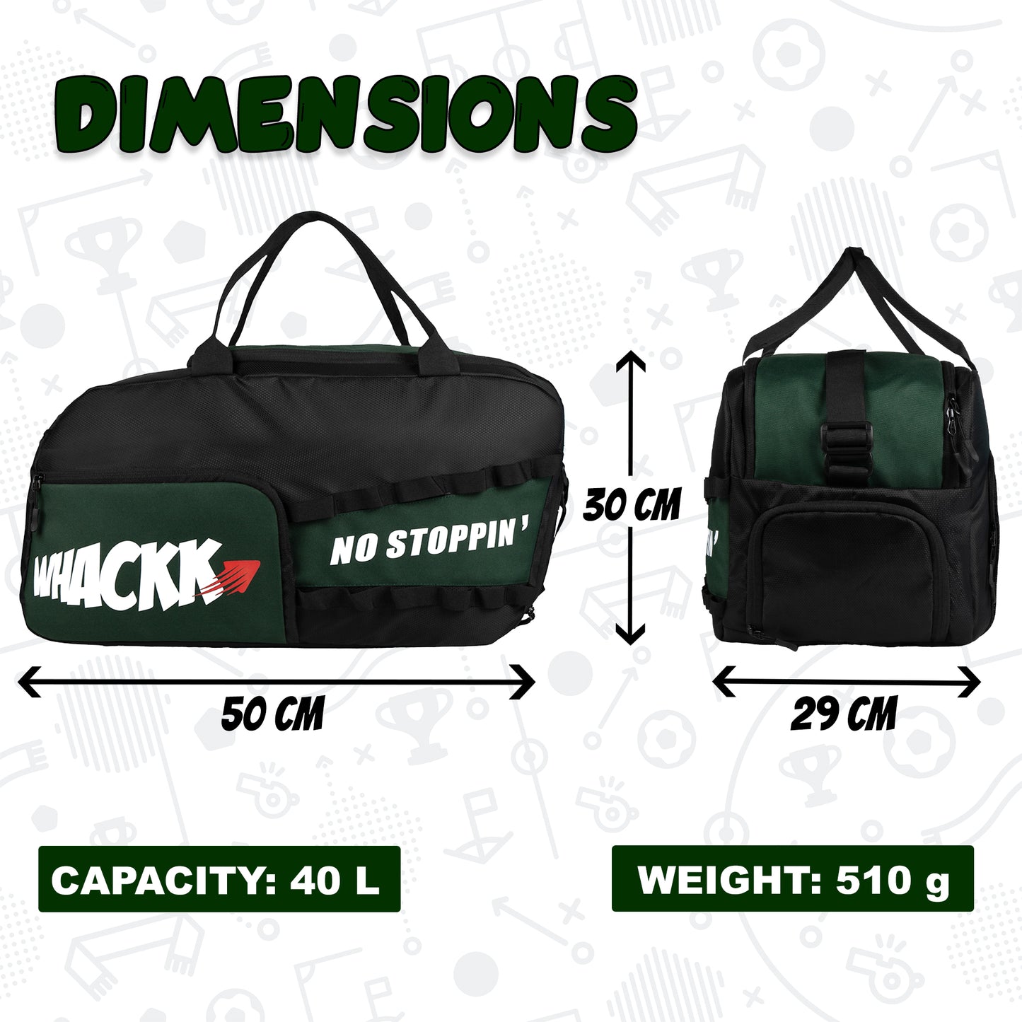 Arnold Gym Bag 40L Green Black