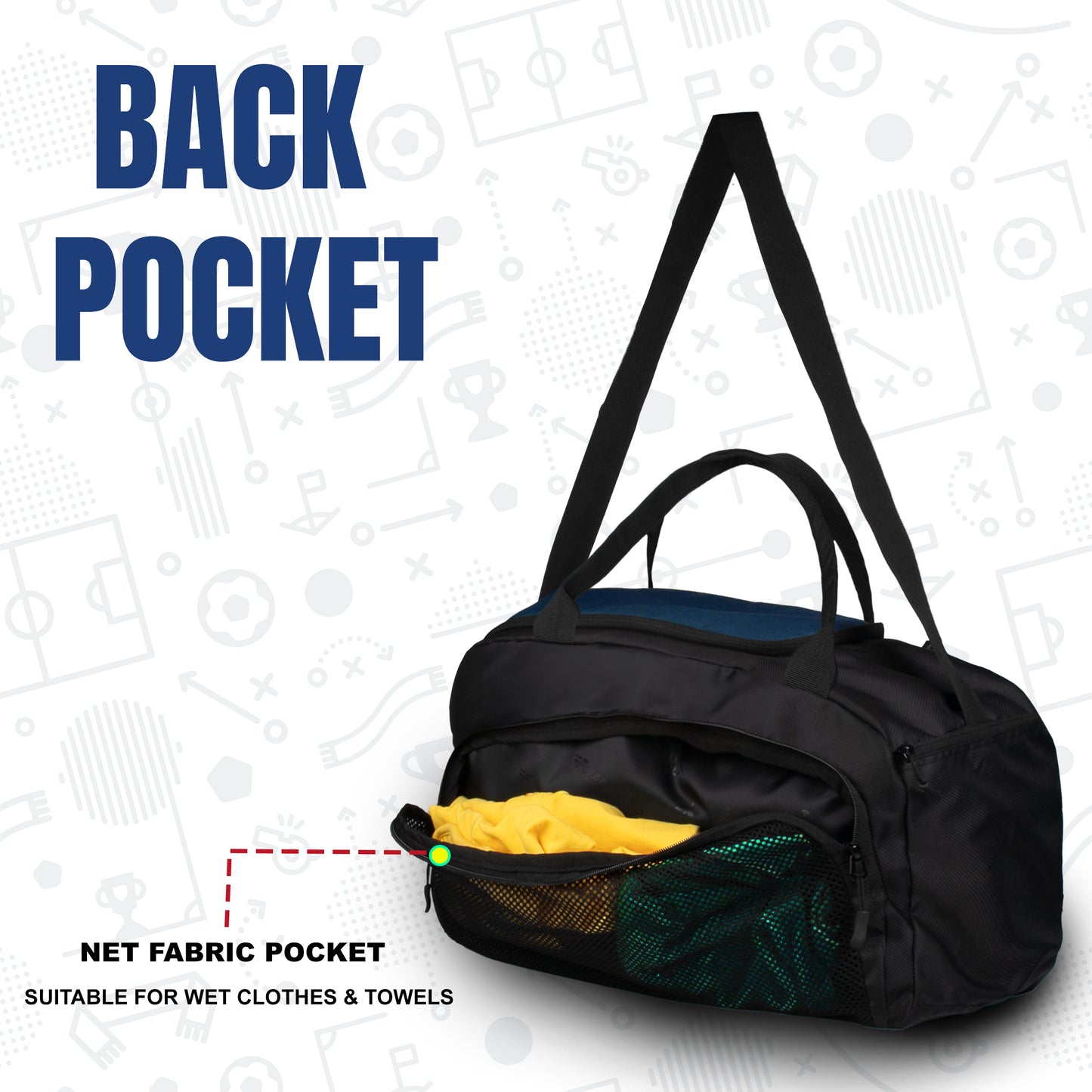 Arnold Blue Black 40L |Gym Fitness Sports Workout Training Sports Travel Duffle Bag with Separate Shoe Pocket | Wet Dry Pocket | Multipurpose |Unisex | Lightweight | Kitbag |for Men Women