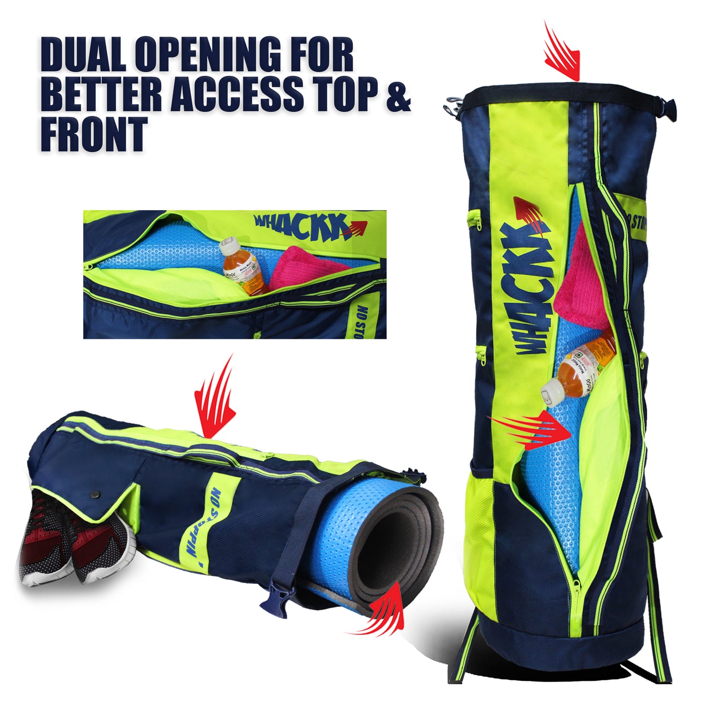 Brute Gym Yoga Exercise Fitness Bag 27L Navy Blue F.Green