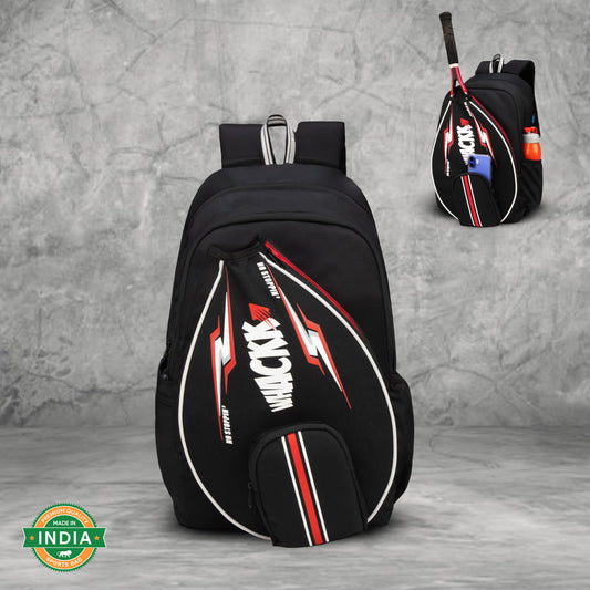 DropShot Black 35L Tennis Badminton Pickelball Squash Equipment Bag  | Unisex Lightweight Backpack