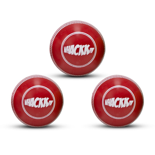 WHACKK Wind Balls Set of 3 Red | T-20 Synthetic Practice Cricket Balls | Swing Balls for Match, Training, Indoor, Outdoor, Street & Beach Cricket