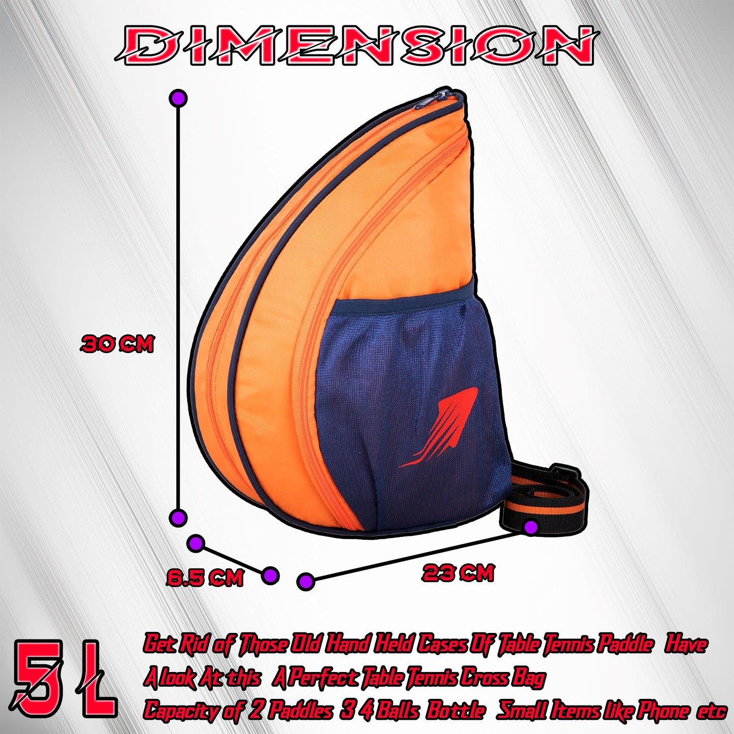 Twirl Table Tennis Kit Bag 5L Orange