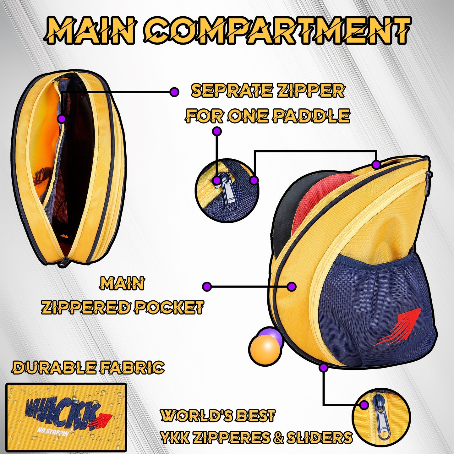 Twirl Table Tennis Kit Bag 5L Yellow