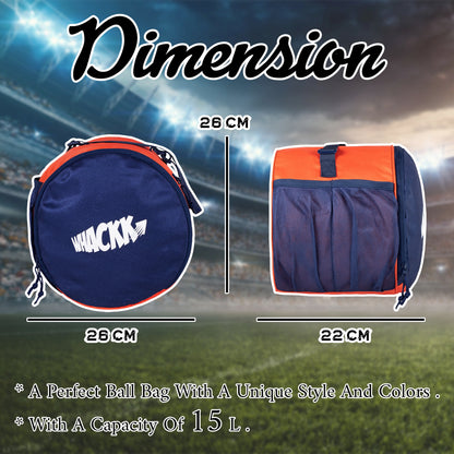 Kick Soccer Basketball Volleyball Kit Bag 15L Navy Orange