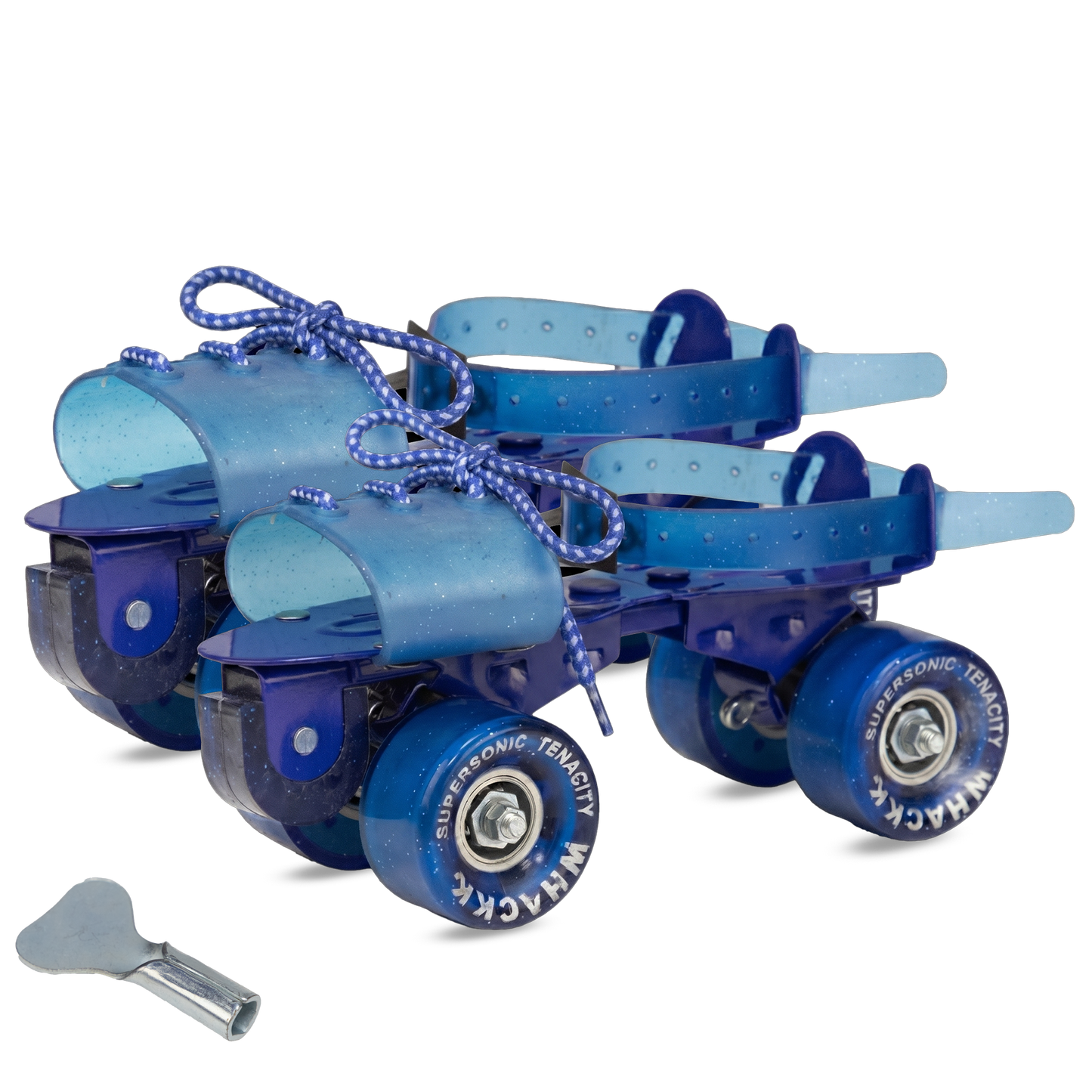 WHACKK Supersonic Senior Blue Adjustable Quad Roller Skates |Smooth Precision Ball Bearings |High Grip 55 mm PU Wheels |Secure Buckles & PVC Flap |Ages 6+