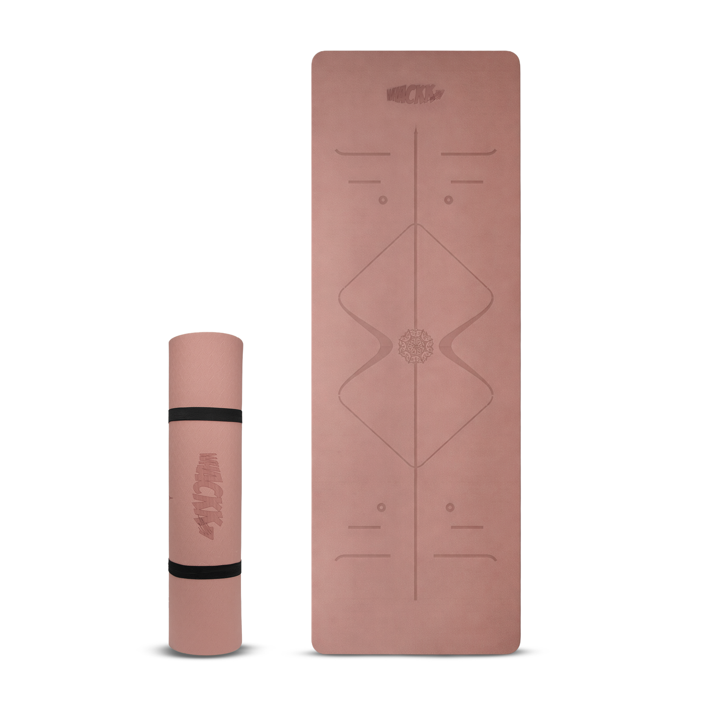 Alignment Yoga Mat in Coral Pink 8mm