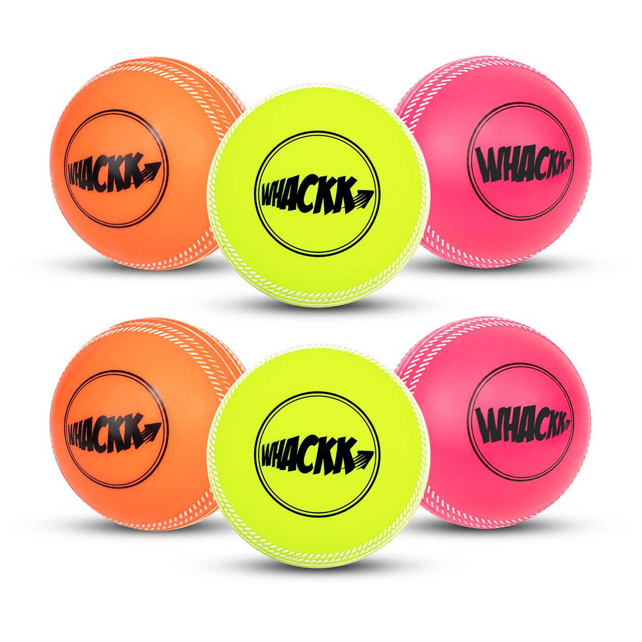 WHACKK Wind Balls Set of 6 Multi-Colour | T-20 Synthetic Practice Cricket Balls | Swing Balls for Match, Training, Indoor, Outdoor & Street Cricket