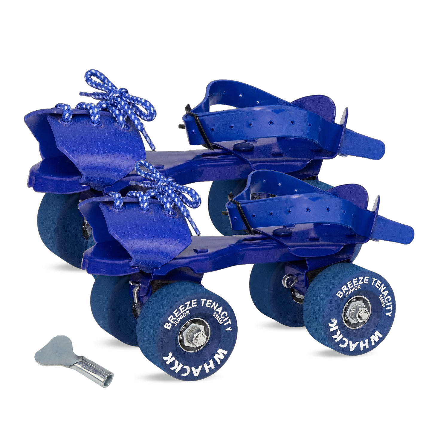 WHACKK Breeze Junior Roller Skates for Kids 3-6 Years |Adjustable Quad Skates | Strong Metal Frame |55 mm Rubber Wheels |Smooth Ball Bearings |Secure Buckles & Lace System