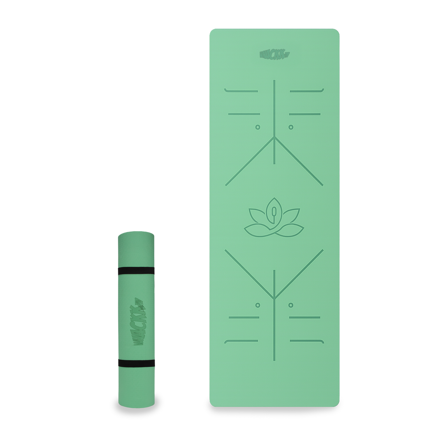Alignment Yoga Mat in Green–Black 6mm
