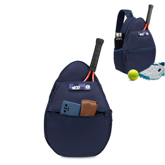 WHACKK Nadal Navy 25L Racket Bag for Tennis, Badminton, Squash, Pickleball & Paddle Sports| Dedicated Racket Compartment| Shoe Compartment| Water Bottle Holder